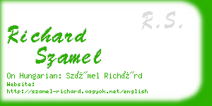richard szamel business card